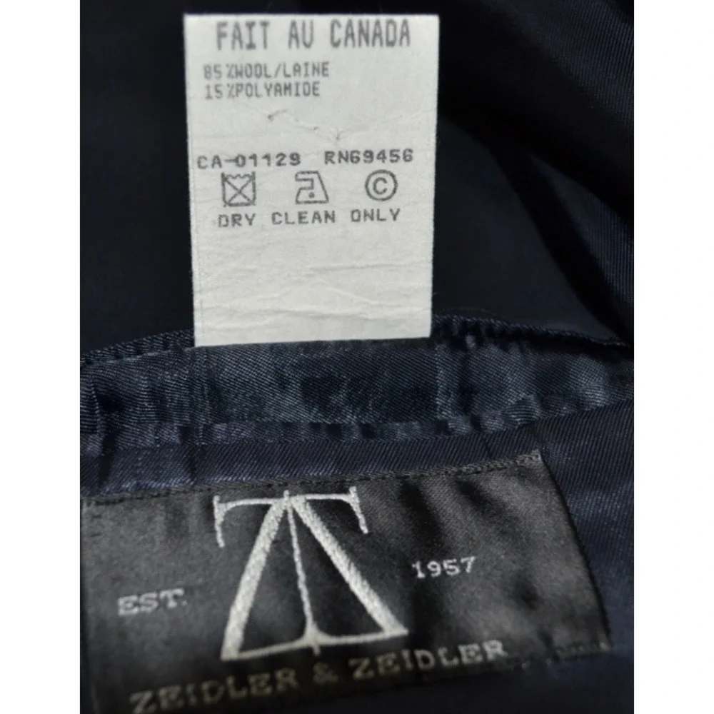 Zeidler and‎ Zeidler Navy Pin Strip Men's Suit Jacket Sports Coat Double 42R